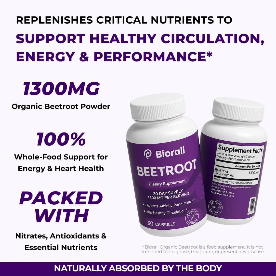 Biorali Organic Beetroot Capsules - Biorali